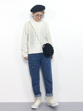 「UNITED ARROWS（ユナイテッドアローズ）のアイテム（ハンチング/ベレー帽）」を使った、ひいこさん（レディース・154cm）の冬コーディネート