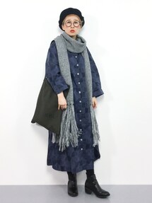 サニークラウズ Sunny Clouds/フィンレイソン☆ゆったりロングワンピース テキスタイル Lサイズ☆M-Y 1623 サニークラウズ 畳んでバンダナワンピース〈レディース〉｜Sunny