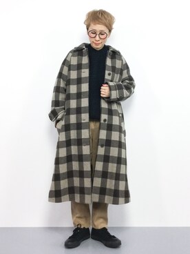 「MEDE19F（メデジュウキュウ）のアイテム（ニット/セーター）」を使った、ひいこさん（レディース・154cm）の冬コーディネート