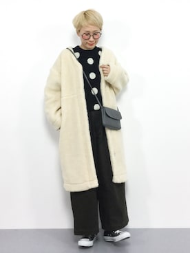 「ひいこドットコム」｜「アイテム（その他アウター）」を使った、ひいこさん（レディース・154cm）の冬コーディネート