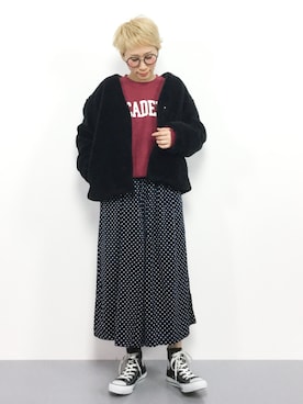 「ひいこドットコム」｜「アイテム（その他アウター）」を使った、ひいこさん（レディース・154cm）の冬コーディネート