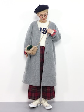 「ラップパンツ」｜「アイテム（その他アウター）」を使った、ひいこさん（レディース・154cm）の冬コーディネート