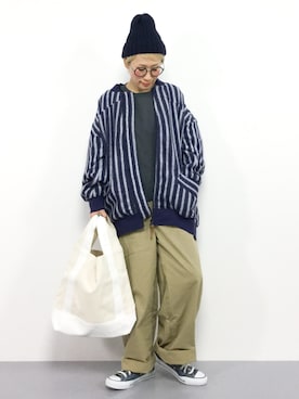 「mercibeaucoup,（メルシーボークー）のアイテム（ブルゾン）」を使った、ひいこさん（レディース・154cm）の冬コーディネート