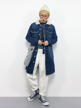 「BAYFLOW（ベイフロー）のアイテム（その他アウター）」を使った、ひいこさん（レディース・154cm）の冬コーディネート