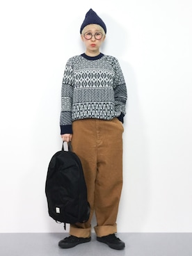 「URBAN RESEARCH ROSSO WOMEN（アーバンリサーチ　ロッソ）のアイテム（帽子）」を使った、ひいこさん（レディース・154cm）の冬コーディネート