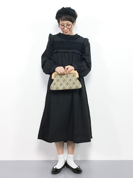 「PAR ICI（パーリッシィ）のアイテム（バッグ）」を使った、ひいこさん（レディース・154cm）の冬コーディネート