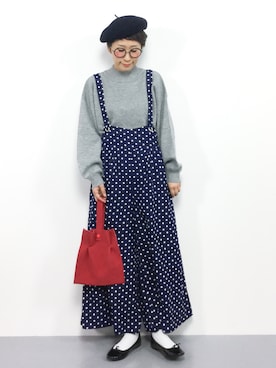 「ひいこドットコム」｜「アイテム（サロペット/オーバーオール）」を使った、ひいこさん（レディース・154cm）の冬コーディネート