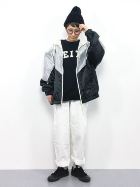 「RAY CASSIN（レイカズン）のアイテム（スウェット）」を使った、ひいこさん（レディース・154cm）の冬コーディネート