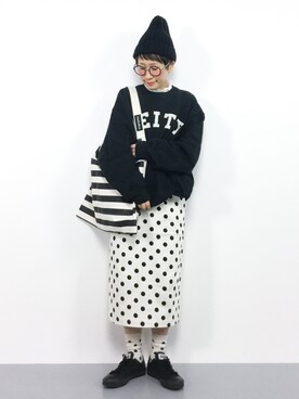 「RAY CASSIN（レイカズン）のアイテム（スウェット）」を使った、ひいこさん（レディース・154cm）の冬コーディネート