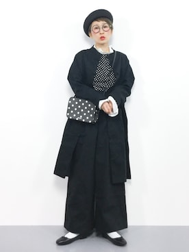 「フリルトップス」｜「アイテム（その他アウター）」を使った、ひいこさん（レディース・154cm）の冬コーディネート