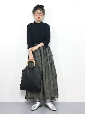 「kaene（カエン）のアイテム」を使った、ひいこさん（レディース・154cm）の冬コーディネート