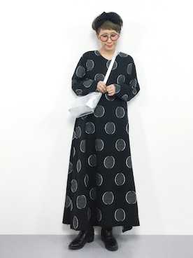 「ひいこドットコム」｜「アイテム（ワンピース/ドレス）」を使った、ひいこさん（レディース・154cm）の冬コーディネート