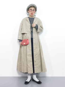 「ぺプラムトップス」｜「アイテム（その他アウター）」を使った、ひいこさん（レディース・154cm）の冬コーディネート