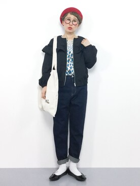 「reca（レカ）のアイテム（ブルゾン）」を使った、ひいこさん（レディース・154cm）の冬コーディネート
