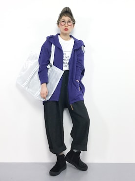 mercibeaucoup,(メルシーボークー)のパーカー(パープル系)を使った ...