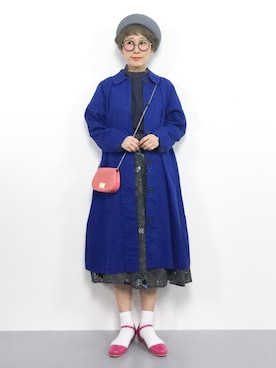 「ひいこドットコム」｜「アイテム（ハンチング/ベレー帽）」を使った、ひいこさん（レディース・154cm）の春コーディネート