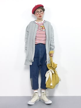 「caph（カーフ）のアイテム（ブルゾン）」を使った、ひいこさん（レディース・154cm）の春コーディネート