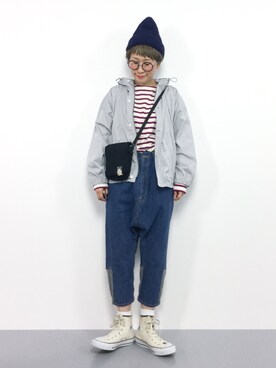「FRAPBOIS」｜「アイテム（マウンテンパーカー）」を使った、ひいこさん（レディース・154cm）の春コーディネート