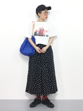 「ひいこドットコム」｜「アイテム（キャップ）」を使った、ひいこさん（レディース・154cm）の春コーディネート