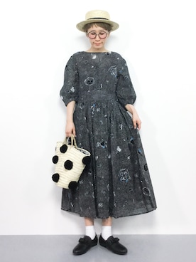 「ひいこドットコム」｜「アイテム（ワンピース/ドレス）」を使った、ひいこさん（レディース・154cm）の春コーディネート
