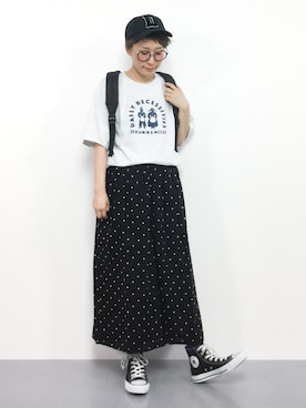 「ひいこドットコム」｜「アイテム（キャップ）」を使った、ひいこさん（レディース・154cm）の春コーディネート
