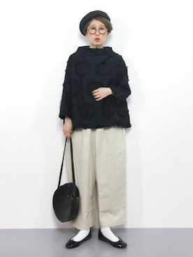 「ひいこドットコム」｜「アイテム（ハンチング/ベレー帽）」を使った、ひいこさん（レディース・154cm）の春コーディネート