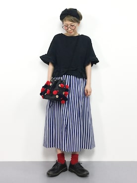 「フリルトップス」｜ひいこさん（レディース・154cm）の春コーディネート