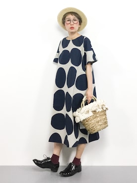 「ひいこドットコム」｜「アイテム（ワンピース/ドレス）」を使った、ひいこさん（レディース・154cm）の春コーディネート