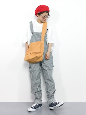 「ミッキーT」｜「アイテム（オールインワン・サロペット）」を使った、ひいこさん（レディース・154cm）の春コーディネート