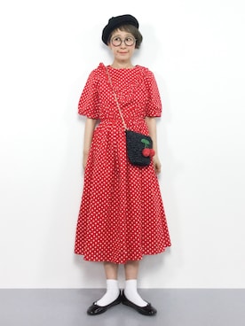「ちょこびおすすめ」｜「アイテム（ハンチング/ベレー帽）」を使った、ひいこさん（レディース・154cm）の春コーディネート