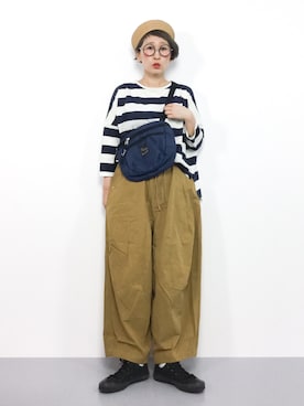 「KRIFF MAYER（クリフメイヤー）のアイテム（バッグ）」を使った、ひいこさん（レディース・154cm）の夏コーディネート