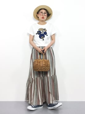 「Supreme.La.La.（シュープリームララ）のアイテム（帽子）」を使った、ひいこさん（レディース・154cm）の夏コーディネート