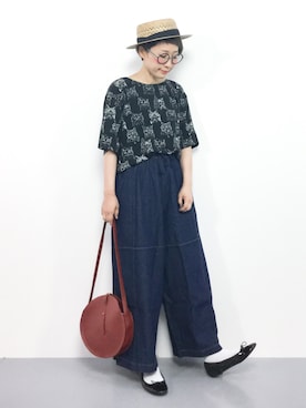 「URBAN RESEARCH Sonny Label（アーバンリサーチサニーレーベル）のアイテム（ハット）」を使った、ひいこさん（レディース・154cm）の夏コーディネート