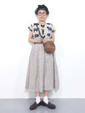 「eiπe （イーペ）のアイテム（トップス）」を使った、ひいこさん（レディース・154cm）の夏コーディネート