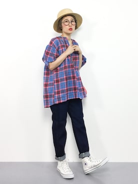 「denim」｜ひいこさん（レディース・154cm）の夏コーディネート