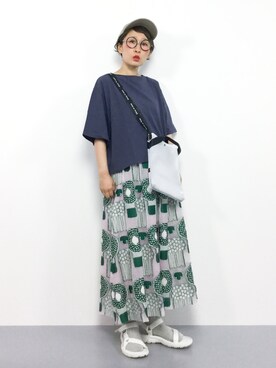 Web限定商品 18 Usaコットン製品染めアルファベット刺繍big Tを使った人気ファッションコーディネート Wear