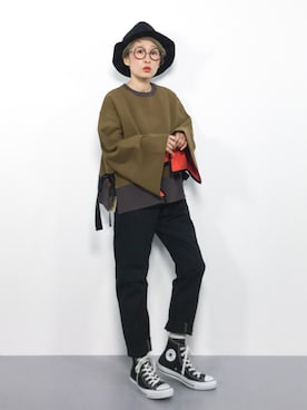 「黒パンツ」｜ひいこさん（レディース・154cm）の夏コーディネート