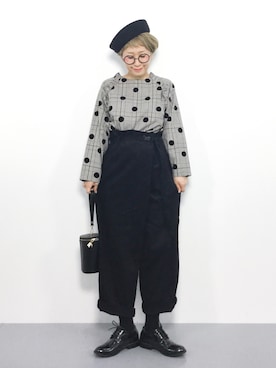 「黒パンツ」｜ひいこさん（レディース・154cm）の秋コーディネート
