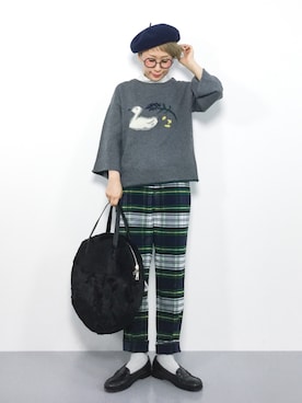 「スワン」｜ひいこさん（レディース・154cm）の秋コーディネート