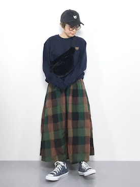「WC（ダブル シー）のアイテム（ボディバッグ/ウエストポーチ）」を使った、ひいこさん（レディース・154cm）の秋コーディネート