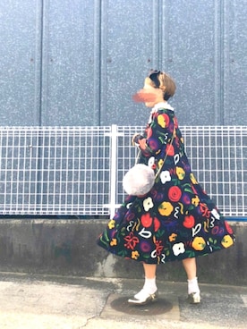 「サークルバッグ」｜「アイテム（パンプス）」を使った、ひいこさん（レディース・154cm）の秋コーディネート