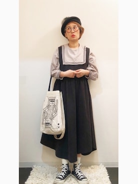 「アイテム（ソックス/靴下）」を使った、ひいこさん（レディース・154cm）の秋コーディネート