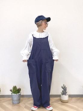 「PAR ICI（パーリッシィ）のアイテム（帽子）」を使った、ひいこさん（レディース・155cm）の春コーディネート