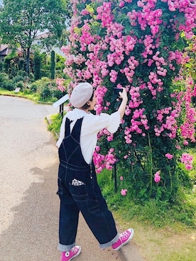 「Per sist ence（パーシエンス）のアイテム（ハンチング/ベレー帽）」を使った、ひいこさん（レディース・155cm）の夏コーディネート