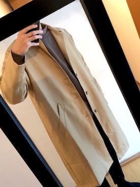 「量産型」｜「アイテム（ステンカラーコート）」を使った、Kame2258さん（メンズ・178cm）の秋コーディネート