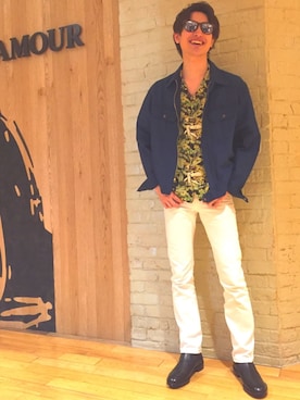 「アロハシャツ」｜「アイテム（ブルゾン）」を使った、obiさん（メンズ・175cm）の春コーディネート