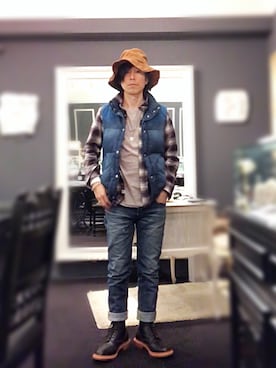 「URBAN RESEARCH Sonny Label（アーバンリサーチサニーレーベル）のアイテム（ダウンベスト）」を使った、28starshipさん（メンズ・168cm）の冬コーディネート