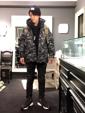「HELLY HANSEN（ヘリーハンセン）のアイテム（その他アウター）」を使った、28starshipさん（メンズ・168cm）の冬コーディネート