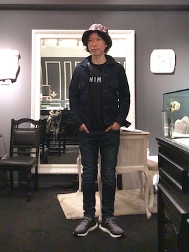 「DENIM BY VANQUISH & FRAGMENT（デニムバイヴァンキッシュフラグメント）のアイテム（トップス）」を使った、28starshipさん（メンズ・168cm）の夏コーディネート