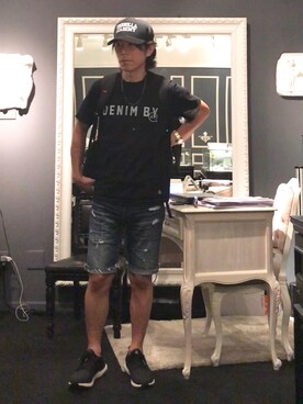 「DENIM BY VANQUISH & FRAGMENT（デニムバイヴァンキッシュフラグメント）のアイテム（トップス）」を使った、28starshipさん（メンズ・168cm）の夏コーディネート